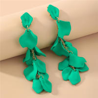 Pétalos de rosa largo borla pendientes moda elegante influencer temperamento alto sentido ambiental Pendientes mujer - details 8