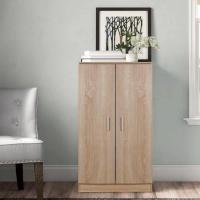 7 estantes para zapatos con cierre de 2 puertas, estructura de madera, armario auxiliar multiusos, tamaño 108 x 55 x 36 cm (roble) - details 5