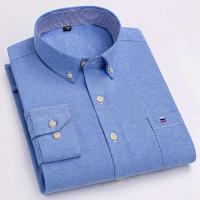 Camisa Casual de Algodón Puro para Hombres Manga Larga, Cuadros, Estilo Oxford, Talla Grande - details 11