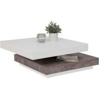 Cuadrada, Material Compuesto de Madera, Tablero Giratorio en 360° ° , Roble Blanco/Roble Sonoma, 67 x 67 x 35 cm - details 9