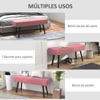 Taburete de Cama Multifuncional Moderno Banco de Acero con Cojín 120kg de Carga - details 5