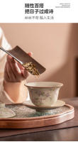 Apertura del horno Ru, tres talentos, cubrir, hacer, cubrir el juego de kung fu nutritivo para el hogar, hacer cerámica, tazón de té de alta gama - details 8