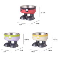 Cuenco antideslizante de acero inoxidable para mascotas, antivuelco con soporte, cuenco para gatos de pierna alta, cuenco de protección del cuello para gatos de gran capacidad - details 0
