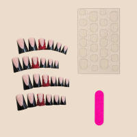 24PCS,Punta de pico de pato para uñas artificiales Resina reutilizable con diamantes de imitación - details 5