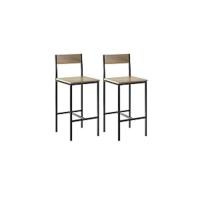 Lote de 2 taburetes con respaldo, taburete de bar, capacidad hasta 100 kg, H95 cm, ES (2 taburetes-2) - details 5