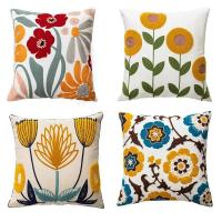 Funda de Almohada Bordada con Flores 45x45cm Estampado Moderno Ideal para el Hogar - details 1