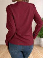 Blusa elegante de oficina de negocios para mujer, camisas elegantes de manga larga con cuello en V en capas, Tops de trabajo 2024 - details 11
