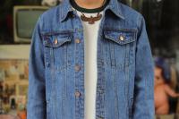 Chaqueta vaquera azul sólida de talla grande, estilo casual, vintage, de calidad, para hombre, primavera/otoño 2025 - details 7