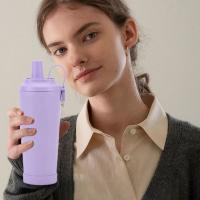 Drinkware Vaso aislado de 830 ml con mango magnético Taza térmica de gran capacidad a prueba de fugas con pajita Botella de agua aislada Milktea - details 2