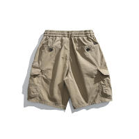 Pantalones Cargo de Verano para Hombres Cintura Elástica, Color Sólido, Gran Bolsillo, Pesca al Aire Libre, Material de Algodón - details 8