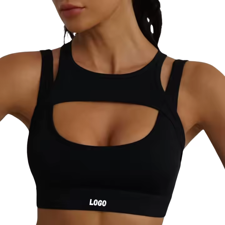 Sujetador deportivo hueco de moda para mujer, ropa deportiva de alto impacto, sujetador deportivo para Yoga y Fitness - 1
