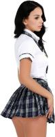 Disfraz de colegiala japonesa, 3 uds., camiseta de manga corta/falda corta plisada/corbata, uniforme escolar, marca genérica - details 1