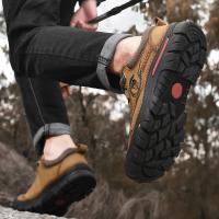 Zapatos De Senderismo Para Acampar Al Aire Libre, Zapatillas Deportivas De Cuero Genuino Para Hombre, Zapatos Informales De Viaje Para Hombre, Calzado Para Caminar Y Escalar - details 17