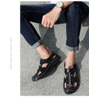 Sandalias planas informales de cuero genuino para hombre, calzado de playa romano, zapatillas de deporte masculinas, zapatos de cuña baja, talla grande 38-48, novedad de verano - details 13