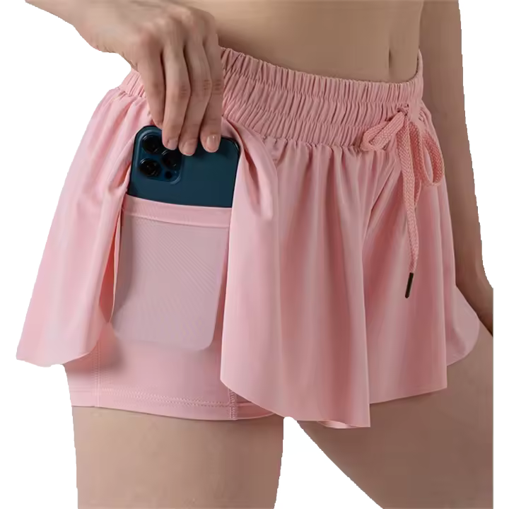 Pantalones cortos para correr para mujer, 2 en 1, Fitness, Yoga, atlético, informal, Verano - 1