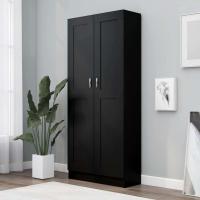 Armario de Libros Estante Estantería Soporte Almacenamiento Muebles Decoración Gabinete Oficina Estudio Contrachapada Negro 82,5x30,5x185,5 cm - details 1