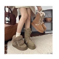 Botas de nieve para mujer, zapatos de felpa, zapatos de invierno, botas de cuero para mujer, zapatos para mujer 2025 - details 8