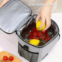 Bolsa de almuerzo aislada, bolsas de almuerzo grandes para mujeres y hombres, bolsa de almuerzo reutilizable con correa de hombro ajustable - details 12