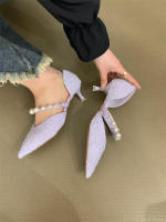 Nuevo bolso trasero y zapatos individuales con perlas de moda. - details 23