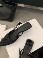 Hada francesa viento punta cabeza bolsa cabeza media zapatillas mujer usando nuevo tacón delgado arrugado zapatillas geniales - details 37