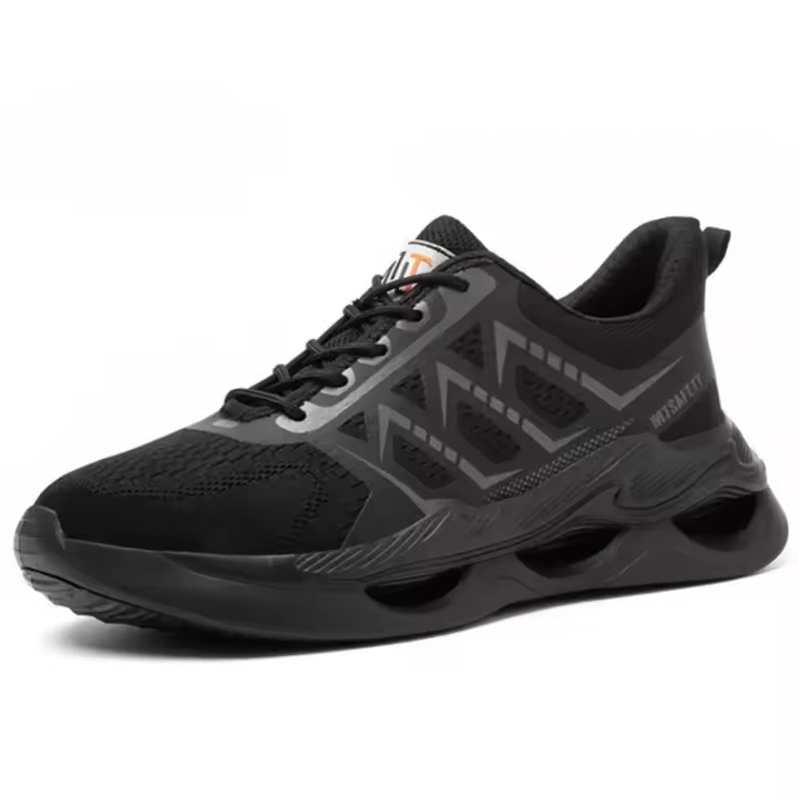 Zapatos de seguridad ultraligeros para hombre y mujer, zapatillas de trabajo antideslizantes con punta de acero, transpirables, 48 - 1