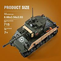 Tanque de Batalla Sherman M4A3 Set de Construcción de Ejército con Juguetes de Colección Militar para Niños y Adultos - details 1