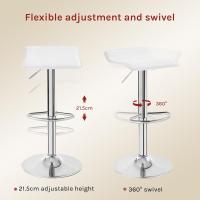 Taburete Bar de Altura Ajustable con Reposapiés, Taburete Alto con Asiento PVC para Comedor, Salón - details 1