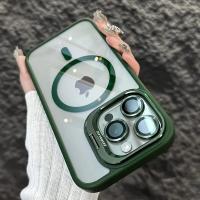 Funda magnética de lujo con soporte de anillo de Metal a prueba de golpes para MagSafe iPhone 15 14 13 12 Pro Max Protector de lente de vidrio cubierta transparente - details 9