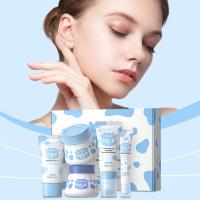 Conjuntos de Cuidado de la Piel de Leche LAIKOU 5pcs Crema de Ojos, Limpiador Facial, Protector Solar, Hidratante Facial - details 1