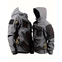 Chaqueta Táctica de Piel de Tiburón Impermeable, Abullonada, Vestuario de Caza al Aire Libre - details 3