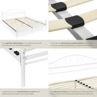 Cama de Boda Romántica y Estable Estructura de Cama de Madera Base de Cama Resistente - details 24