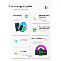 Altavoz Bluetooth Fantasía Dazzle Color Luz Ambiental Decoración de Escritorio Cargador Inalámbrico Portátil - details 3
