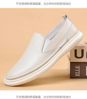 Primera capa de cuero de vaca zapatos casuales para hombres zapatos blancos transpirables para hombres zapatos - details 29