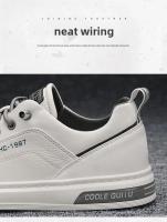 Zapatos informales versátiles para hombre, botas bajas planas, transpirables, color blanco, Otoño, 2025 - details 8