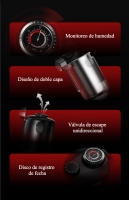 Tarro de café en grano de grado alimenticio, con monitor de humedad y doble capa para almacenamiento. Disponible en dos colores - details 1