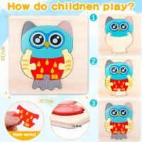 Excitat Juegos de Madera de Animales Montessori 6PCS Juguetes Educativos para Niños de 1 a 3 Años - details 2