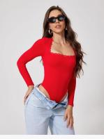 Body de yoga de manga larga para mujer, ropa deportiva transpirable para ballet, danza y gimnasio, mono con parte inferior de color sólido - details 8