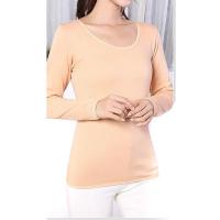 Ropa de terciopelo de una capa para mujer, top básico de manga larga con cuello redondo, color sólido, invierno - details 9