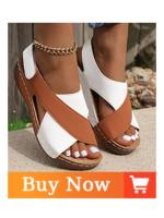 Sandalias de Verano Deslizables para Mujer Zapatillas de Pisa Casuales con Tacón de Cuña para Caminatas y Fiestas - details 0
