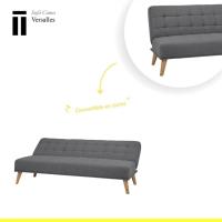 Modelo Versalles - Sofá Cama con Apertura Clic-Clac |   Donde la Elegancia y el Confort se encuentran |   Diseño Capitoné en Color Gris |   189,5 x 88 x 89 cm - details 4