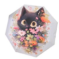 Paraguas de gato y flores con dibujos animados, paraguas de sol inteligente completamente automático para Mujer, Paraguas fuertes para Mujer - details 0