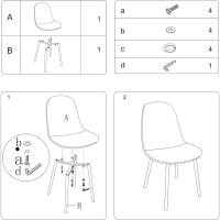 Comedor, Sillas de Cocina Modernas con Patas de Metal y Respaldo Ergonómico, Color Gris Tela, Tejido, Espuma, Unidades - details 7