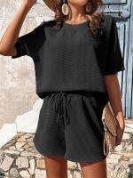 Conjunto de dos piezas de pantalones cortos para mujer, traje de manga corta - details 17