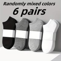 Calcetines de barco de color liso negro, blanco y gris, informales y versátiles, de tubo corto, para hombre, calcetines bajos, de boca poco profunda, calcetines de barco finos y absorbentes del sudor, invisibles para el verano. - details 1