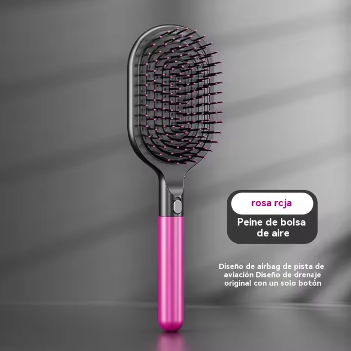 Cepillo Autolimpiante para Cabello Seco y Húmedo Cerdas de Nylon Sintéticas para Peine de Pala Unisex Limpieza Fácil - 1
