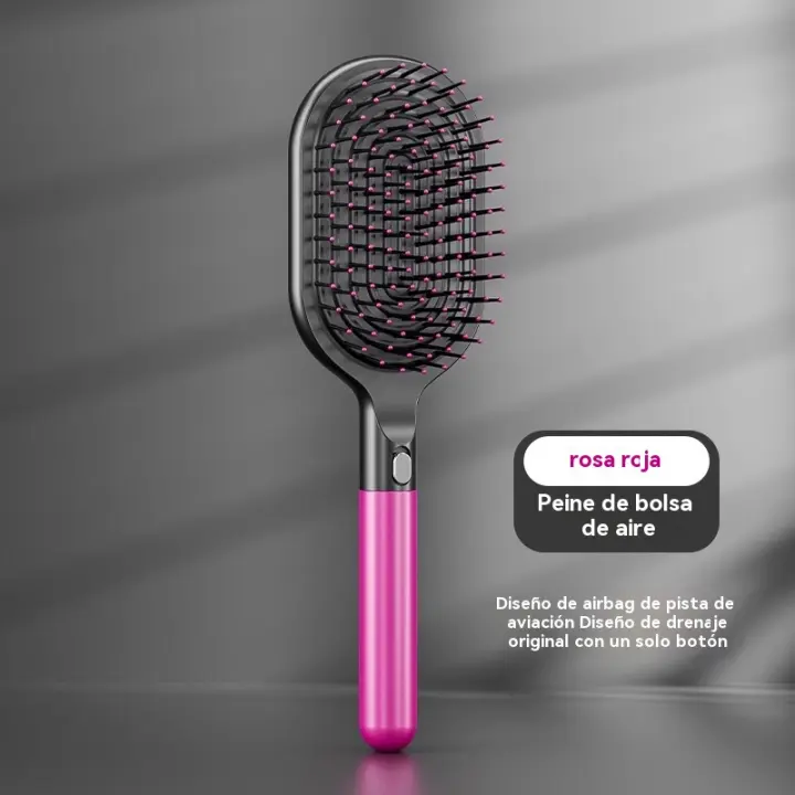 Cepillo Autolimpiante para Cabello Seco y Húmedo Cerdas de Nylon Sintéticas para Peine de Pala Unisex Limpieza Fácil - 1