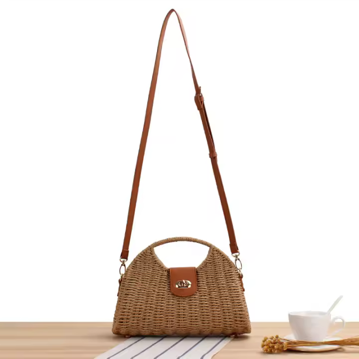 Bolsa de las señoras texturizada premium 2025 popular nicho diseño de papel cuerda tejida bolsa de moda tejida bolsa de mensajero - 1