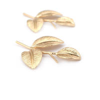 10 Uds. Colgantes de latón de Color dorado de 18K sin agujeros, colgantes de hojas de árbol, accesorios de joyería Diy de alta calidad, sitio web oficial Rosediy - details 3