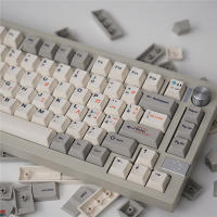 Teclas de teclado mecánico Retro, 9009 teclas, Material PBT, sublimación, perfil Cherry, gris y blanco, griego, 136 - details 8