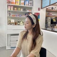Diadema de encaje bordada de estilo coreano para mujer, diadema con bordes anchos, lazo de flores, cuerda para el cabello, banda para el cabello con diamantes de imitación florales de hadas - details 5